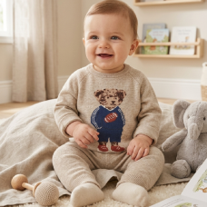 J15730: Baby Boys Knitted 2 Piece Outfit (0-12 Months)